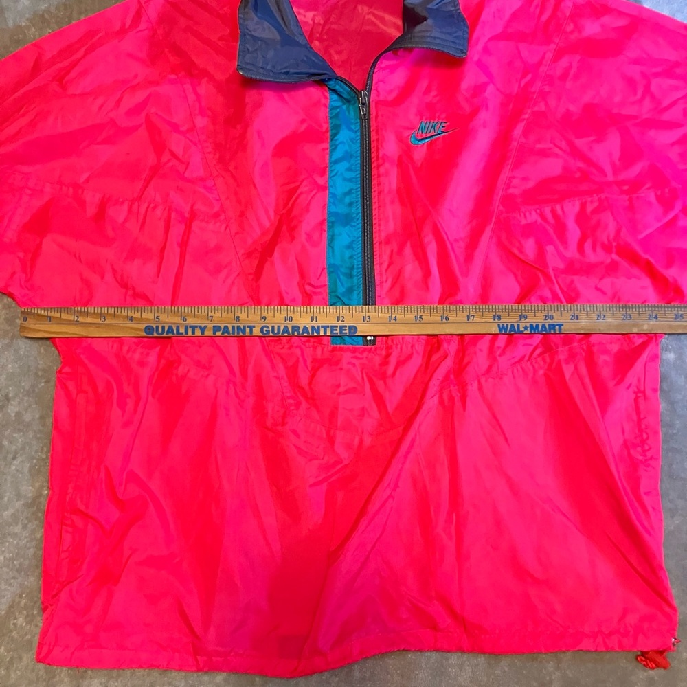VNTG Nike Anorak Windbreaker Neon Pink Jacket Blue Swoosh Colorblock 90S XL READ - Picture 5 of 12